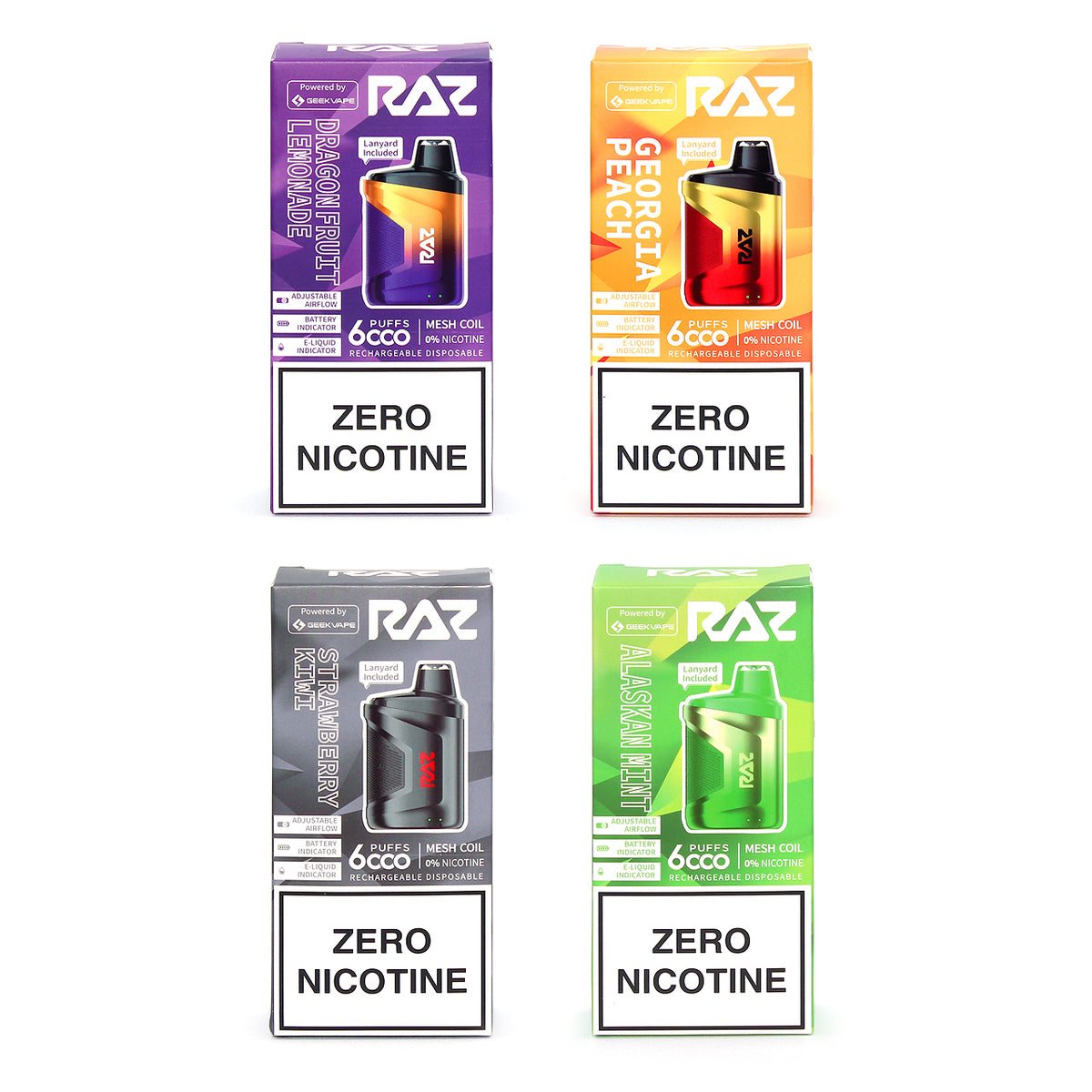 Geek Vape Raz Ca6000 Zero Nic Vape 0 Nicotine Free Ecig Ziip Stock