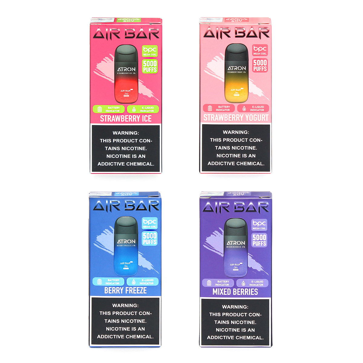 Air Bar ATRON Disposable Vape 5000 Puffs BPC Coil System Ziip Stock