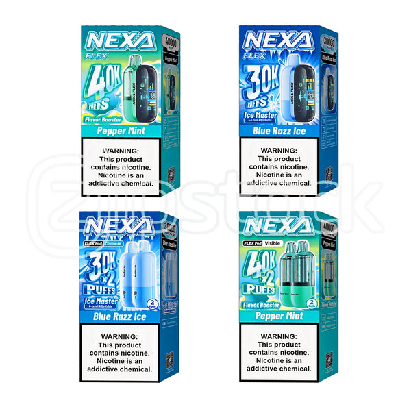 NEXA FLEX Disposable Kit | 30K & 40K Puffs with Cool & Crystal Pods Zistock NEXA FLEX Disposable Kit | 30K & 40K Puffs with Cool & Crystal Pods Zistock