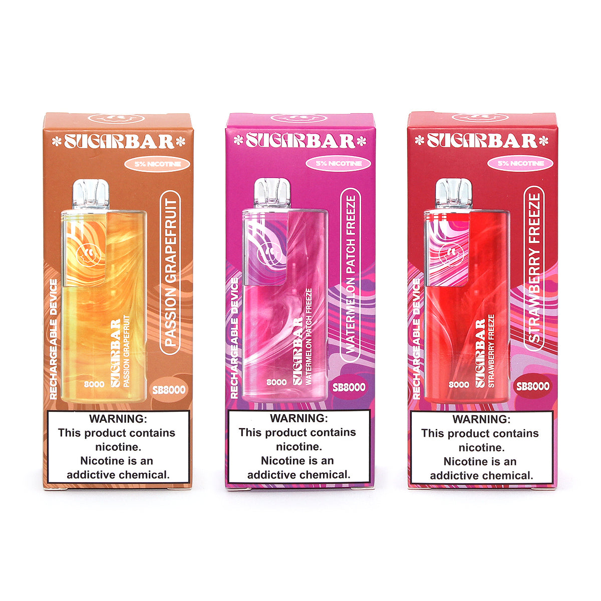 SugarBar 8000 Rechargeable Vape Disposable Flavors Online Ziip Stock
