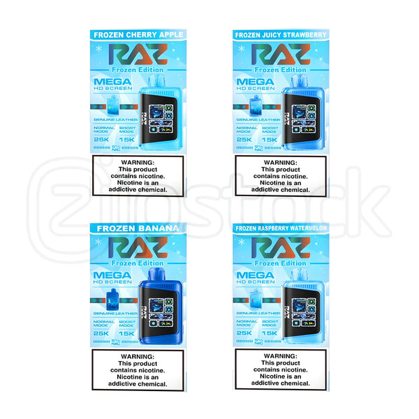 RAZ DC25000 Frozen Edition Disposable Vape - Flavored eCigs Online Ziip Stock RAZ DC25000 Frozen Edition Disposable Vape - Flavored eCigs Online Ziip Stock