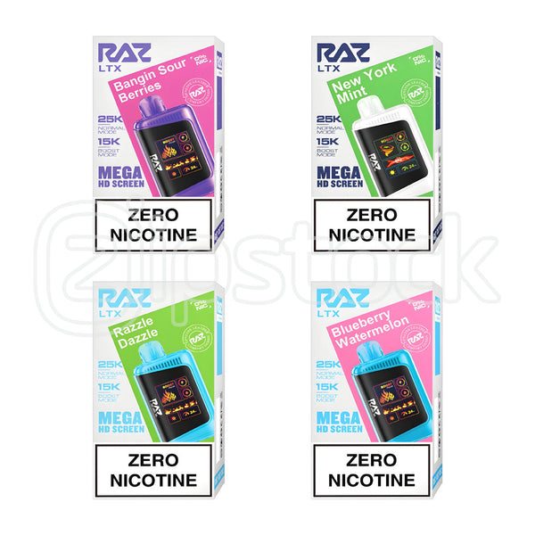 Raz LTX ZERO Nic 25000 Puffs Vape Flavored Disposable Kit Zistock Raz LTX ZERO Nic 25000 Puffs Vape Flavored Disposable Kit Zistock