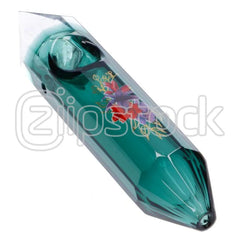 Famous Design Floral Lush Crystal Hand Pipe | Teal – Ziip Stock